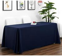 Reyox Nappe de Table en Polyester Nappe Lavable Anti Tache pour Fête Anniversaire Mariage Bleu Marine 180 x 180 cm Carré