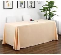 Reyox Nappe de Table en Polyester Nappe Lavable Anti Tache pour Fête Anniversaire Mariage Champagne 200 x 260 cm Rectangulaire