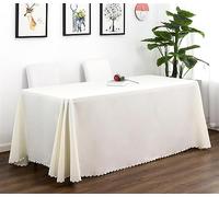 Reyox Nappe de Table en Polyester Nappe Lavable Anti Tache pour Fête Anniversaire Mariage Ivoire 200 x 260 cm Rectangulaire