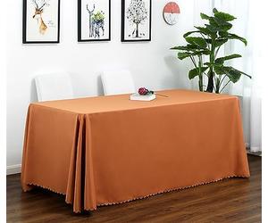 Reyox Nappe de Table en Polyester Nappe Lavable Anti Tache pour Fête Anniversaire Mariage Marron 160 x 180 cm Rectangulaire