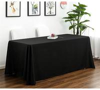 Reyox Nappe de Table en Polyester Nappe Lavable Anti Tache pour Fête Anniversaire Mariage Noir 180 x 260 cm Rectangulaire