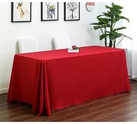 Reyox Nappe de Table en Polyester Nappe Lavable Anti Tache pour Fête Anniversaire Mariage Rouge 160 x 180 cm Rectangulaire