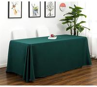 Reyox Nappe de Table en Polyester Nappe Lavable Anti Tache pour Fête Anniversaire Mariage Vert Foncé 180 x 180 cm Carré