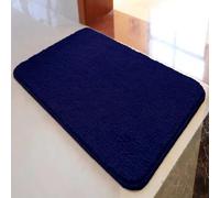 Reyox Tapis de Bain Absorbant Antidérapant, Tapis Unicolore Lavable Pile Courte Douce pour la Maison, la Salle de Bain, la Chambre et la Blanchisserie Bleu Marine 40 x 60 cm