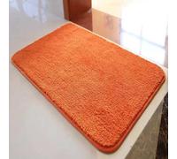 Reyox Tapis de Bain Absorbant Antidérapant, Tapis Unicolore Lavable Pile Courte Douce pour la Maison, la Salle de Bain, la Chambre et la Blanchisserie Orange 60 x 100 cm