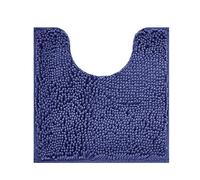 Reyox Tapis de Bain Contour WC en Chenille, Tapis de Toilette Douces Antidérapant Absorbant Forme de U Bleu foncé 50x40cm