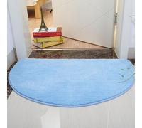 Reyox Tapis Moelleux en Microfibre Lavable, Tapis Demi-Cercle Poils pour Salon, Salle à Manger, Couloirs, Salle de Bain Bleu Clair 40x60cm
