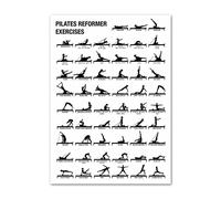 REYTOL Pilates Reformer Exercices Affiches Yoga Murale Art Nordic Style Toivas peinture en noir et blanc images de salon moderne Decoration de chambre à coucher （pas de cadre）