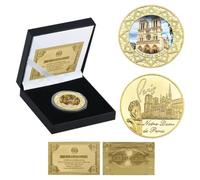 REZAJDUIE Monnaies commémoratives France Notre - Dame de Paris Monnaies Collectibles Challenge Monnaies médailles Cadeaux Souvenirs