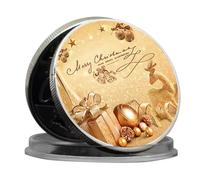 REZAJDUIE Pièce commémorative 2023 Pièces de métal de Noël Père Noël Renne Bonhomme de Neige Collection d'arbres de Noël Cadeaux de Noël
