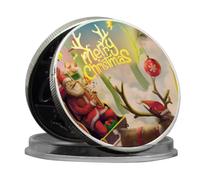 REZAJDUIE Pièce commémorative 2023 Pièces de métal de Noël Père Noël Renne Bonhomme de Neige Collection d'arbres de Noël Cadeaux de Noël