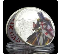 REZAJDUIE Pièce commémorative des Chevaliers Rouges, Templiers croisés, Souvenir, Collection de Croix, Cadeau Artisanal