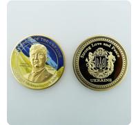 REZAJDUIE Pièce commémorative du président ukrainien Zelensky, pièce de Monnaie en Relief, Artisanat tridimensionnel, plaqué Or, pièce de défi, Cadeau de Collection