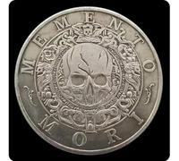 REZAJDUIE Pièce commémorative Memento Mori, Badge d'avertissement de Mort, pièce de Monnaie Souvenir du crâne, Artisanat Antique, Cadeau d'halloween
