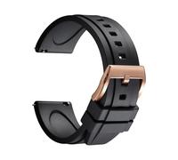 REZERO Bracelet de Montre en Caoutchouc FKM à Dégagement Rapide, Sangle de Montre en Fluoro-Caoutchouc, Épais et Solide, Lanière de Montre de Remplacement Étanche 19/20/21/22/23/24mm pour Homme, Femme