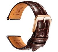 REZERO Bracelet de Montre en Cuir pour Homme, Sangle de Montre à Dégagement Rapide avec Motif Crocodile Embossé, Lanière de Remplacement de Luxe 19mm 20mm 21mm 22mm