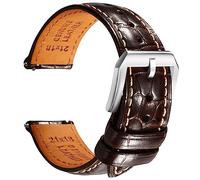 REZERO Bracelet de Montre en Cuir pour Homme, Sangle de Montre à Dégagement Rapide avec Motif Crocodile Embossé, Lanière de Remplacement de Luxe 19mm 20mm 21mm 22mm