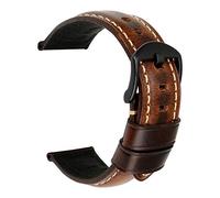 REZERO Bracelet de Montre, Sangle de Montre en Cuir Véritable Cirée à l’Huile Vintage, Épais et Léger Lanière de Montre de Remplacement pour Homme, Femme 18mm 19mm 20mm 21mm 22mm 23mm 24mm 26mm