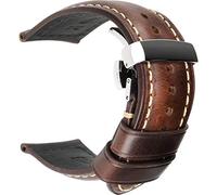 REZERO Bracelet de Montre, Sangle de Montre en Cuir Véritable Cirée à l’Huile Vintage, Épais et Léger Lanière de Montre de Remplacement pour Homme, Femme 18mm 19mm 20mm 21mm 22mm 23mm 24mm 26mm