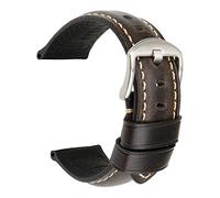 REZERO Bracelet de Montre, Sangle de Montre en Cuir Véritable Cirée à l’Huile Vintage, Épais et Léger Lanière de Montre de Remplacement pour Homme, Femme 18mm 19mm 20mm 21mm 22mm 23mm 24mm 26mm