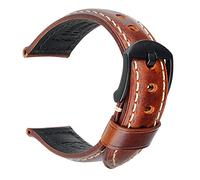 REZERO Bracelet de Montre, Sangle de Montre en Cuir Véritable Cirée à l’Huile Vintage, Épais et Léger Lanière de Montre de Remplacement pour Homme, Femme 18mm 19mm 20mm 21mm 22mm 23mm 24mm 26mm