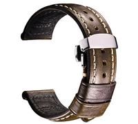 REZERO Bracelet de Montre, Sangle de Montre en Cuir Véritable Cirée à l’Huile Vintage, Épais et Léger Lanière de Montre de Remplacement pour Homme, Femme 18mm 19mm 20mm 21mm 22mm 23mm 24mm 26mm