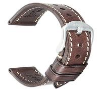 REZERO Bracelet de Montre, Sangle de Montre en Cuir Véritable Tanné Végétal et Cirée à l’Huile, Épais et Léger, Lanière de Remplacement pour Homme, Femme 18mm 19mm 20mm 21mm 22mm 23mm 24mm 26mm