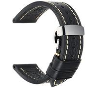 REZERO Bracelet de Montre, Sangle de Montre en Cuir Véritable Tanné Végétal et Cirée à l’Huile, Épais et Léger, Lanière de Remplacement pour Homme, Femme 18mm 19mm 20mm 21mm 22mm 23mm 24mm 26mm
