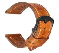 REZERO Bracelet de Montre, Sangle de Montre en Cuir Véritable Tanné Végétal et Cirée à l’Huile, Épais et Léger, Lanière de Remplacement pour Homme, Femme 18mm 19mm 20mm 21mm 22mm 23mm 24mm 26mm