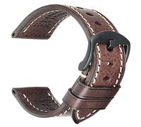 REZERO Bracelet de Montre, Sangle de Montre en Cuir Véritable Tanné Végétal et Cirée à l’Huile, Épais et Léger, Lanière de Remplacement pour Homme, Femme 18mm 19mm 20mm 21mm 22mm 23mm 24mm 26mm