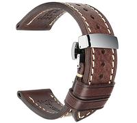 REZERO Bracelet de Montre, Sangle de Montre en Cuir Véritable Tanné Végétal et Cirée à l’Huile, Épais et Léger, Lanière de Remplacement pour Homme, Femme 18mm 19mm 20mm 21mm 22mm 23mm 24mm 26mm