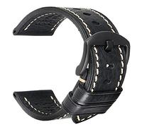REZERO Bracelet de Montre, Sangle de Montre en Cuir Véritable Tanné Végétal et Cirée à l’Huile, Épais et Léger, Lanière de Remplacement pour Homme, Femme 18mm 19mm 20mm 21mm 22mm 23mm 24mm 26mm