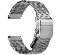 REZERO Bracelet Métallique de Montre, Sangle de Montre en Maille Milanaise Épaisse et Solide, Finition Brossée et Mate, Lanière de Remplacement pour Homme, Femme, Argent/Noir 19mm 20mm 21mm 22mm