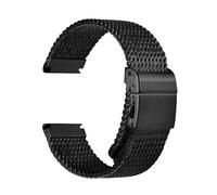 REZERO Bracelet Métallique de Montre, Sangle de Montre en Maille Milanaise Épaisse et Solide, Finition Brossée et Mate, Lanière de Remplacement pour Homme, Femme, Argent/Noir 19mm 20mm 21mm 22mm 24mm