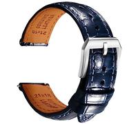 REZERO Bracelets de montre en cuir pour hommes, bracelets de montre à détachement rapide, remplacements de bracelet de luxe en cuir grain d'alligator italien gaufré 19 mm 20 mm 21 mm 22 mm