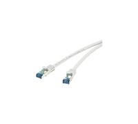Renkforce Câble patch RJ45 RF-4145283 CAT6a S/FTP 1,0 m gris cliquet d'encastrement ignifuge