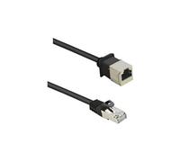 RF-4394124 RJ45 Câble réseau, câble patch CAT 5e F/UTP 0.50 m noir Rallonge avec cliquet dencastrement, contacts dorés