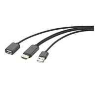 Rf-4700672 Usb / Hdmi Câble Adaptateur Noir Avec Fonction De Streaming 2.00 M Y372282 - Renkforce