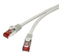 Rf-4724268 Rj45 Câble Réseau, Câble Patch Cat 6 S/ftp 10.00 M Gris Avec Cliquet D'Encastrement, Contacts Dorés, Ignifuge 1 Pc(s) Y859212 - Renkforce