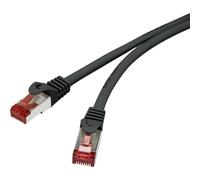 Renkforce RF-4979744 RJ45 Câble réseau, câble patch CAT 6 S/FTP 5.00 m noir avec cliquet d'encastrement, contacts dorés, ignifuge