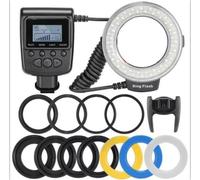 RF-550D 48 Macro LED Ring Flash Light avec 8 Adapter Ring pour Nikon IL Pentax Olympus Panasonic DSLR Camera aro de luz Analyste - Type RF-550D