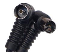 RF Fly Cordon Droit Angle Fiche - Femelle Coax TV Numérique Terrestre câble 0,6 m 60 cm [0.6 mètre]