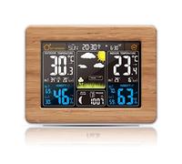 Rf Horloge météo sans fil horaire météo horloge avec écran couleur Calendrier perpétuel multifonctionnel