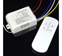 RF pour interrupteur de télécommande sans fil 220 V pour lumière 1/2/3 voies Interrupteur sans fil AC Récepteur de porte de garage Contrôle jusqu'à 30 m Portée Boîtier ABS (3 voies)
