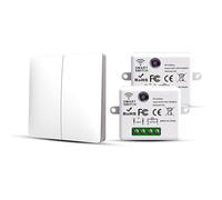 RF433 Kit d'interrupteur sans fil, avec émetteur et contrôleur récepteur, 10 A, 240 V (Kit 2 interrupteurs + 2 récepteurs)