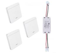 RF433 Télécommande sans fil AC 90-250 V 10 A | Boîtier ABS, installation facile, convient pour les systèmes électriques domestiques ou industriels (LN3 + 3 panneaux)