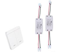 RF433 Télécommande sans fil AC 90-250 V 10 A | Boîtier en ABS, installation facile, convient pour les systèmes électriques domestiques ou industriels (2 panneaux LN3 + 2 voies)