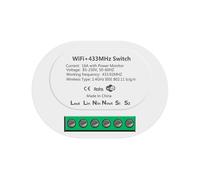 RF433 WiFi pour Tuya 16A Interrupteur D'Éclairage MiniHome Disjoncteur Relais avec Moniteur de Puissance Life APP Voix pour Alexa,A
