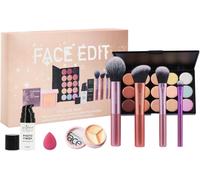 Rfcbc-Coffret Cadeau De Maquillage Pour Le Visage, Kit De Maquillage Complet Avec 15 Couleur Palette De Correcteur De Contour, Pinceaux, Cosmétique Anti-Cernes Crème Maquillage Set Pour Femmes Dames