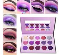 Rfcbc-Palette Ombre À Paupières Violettes Palette Maquillage Fards Ombres À Paupières Teinte Dégradé De Violet,Fard À Paupière Palette Maquillage Yeux Rose Cuivre Shimmer Mat Pigmenté 15 Couleurs